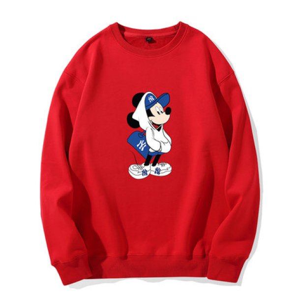 画像1:  NY Mickey Mouse Print Sweatshirt round neck sweater pullover   ユニセックス 男女兼用NYミッキー ミッキーマウスプルオーバー トレーナー (1)