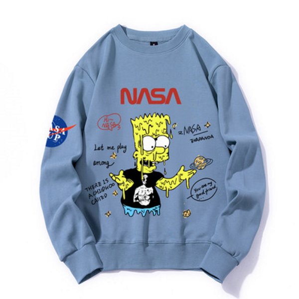 画像1: Nasa x SpongeBob Simpsons round neck sweater pullover   ユニセックス 男女兼用 ナサ×スポンジボブ シンプソンズ プルオーバー トレーナー (1)