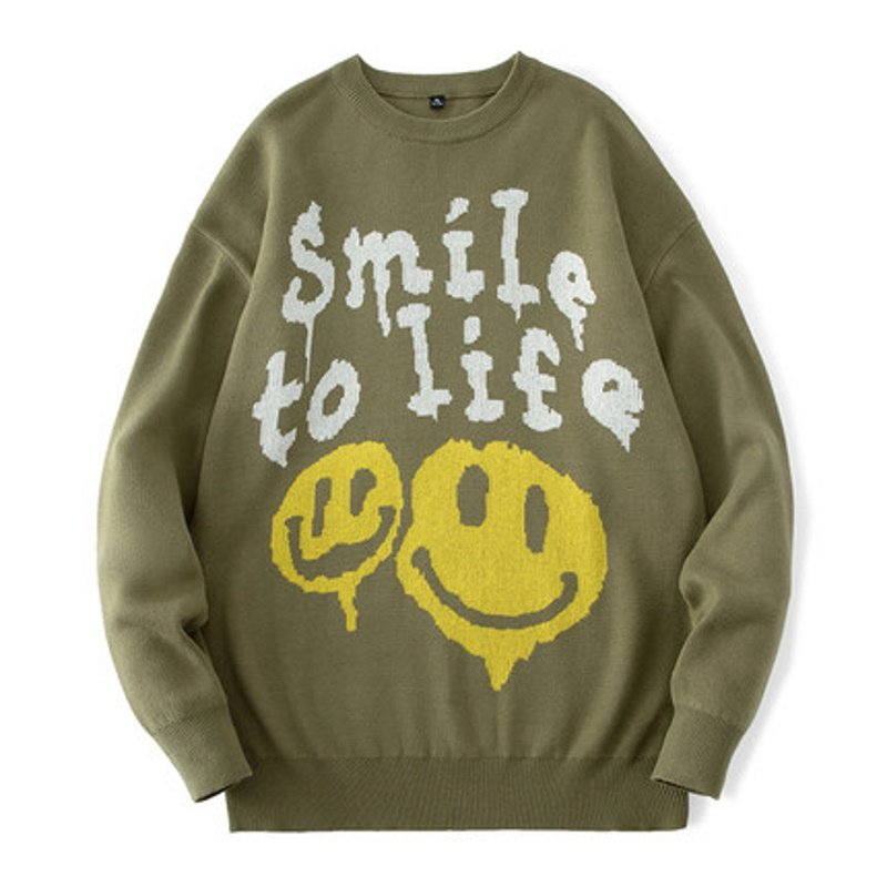 画像2: Unisex Smile to LIFE Crew Neck SweaterPullover  ユニセックス 男女兼用Smile to LIFE スマイルペイントセーター (2)