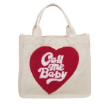 画像2: Embroidered canvas tote bag　ハートエンブレムキャンバストート エコ バッグ (2)