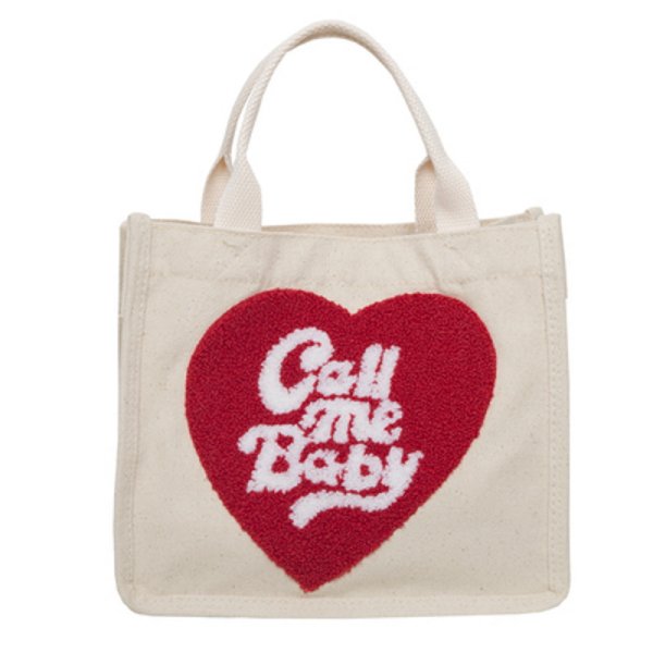 画像2: Embroidered canvas tote bag　ハートエンブレムキャンバストート エコ バッグ (2)