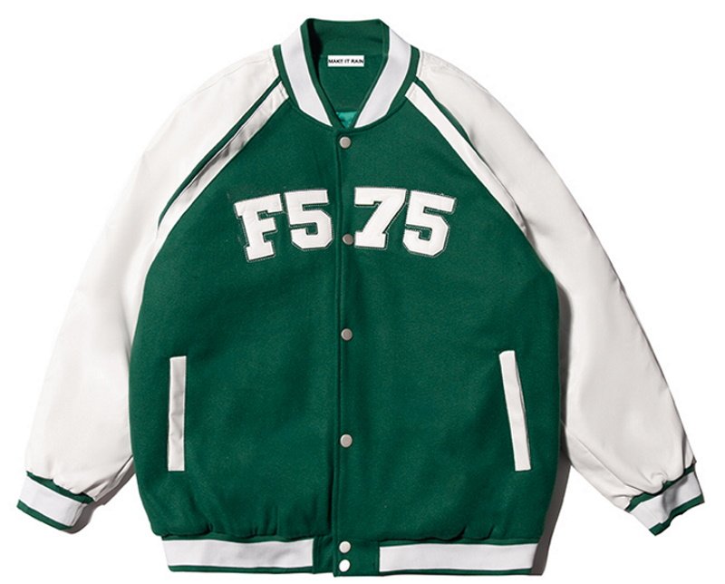 画像3: contrast color stitchingBASEBALL JACKET baseball uniform jacket blouson  ユニセックス 男女兼用コントラストカラーステッチ刺繍スタジアムジャンパー スタジャン MA-1 ボンバー ジャケット ブルゾン (3)