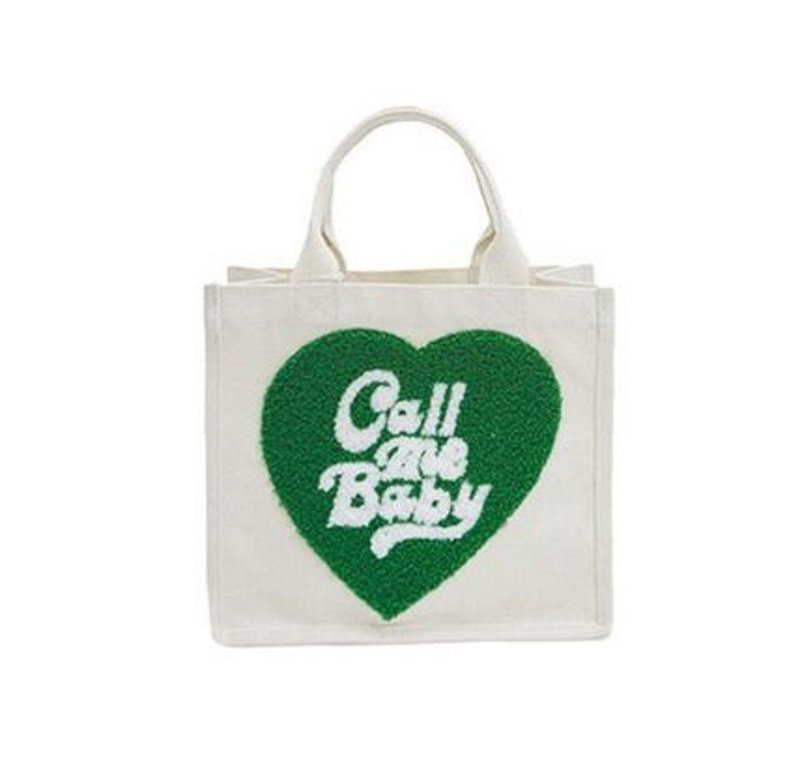 画像4: Embroidered canvas tote bag ハートエンブレムキャンバストート エコ バッグ (4)