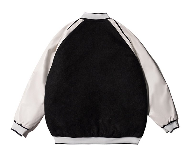 画像6: contrast color stitchingBASEBALL JACKET baseball uniform jacket blouson  ユニセックス 男女兼用コントラストカラーステッチ刺繍スタジアムジャンパー スタジャン MA-1 ボンバー ジャケット ブルゾン (6)