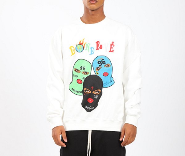 画像10: Unisex NAGRI Mask print Crew Neck sweatshirt Pullover　 ユニセックス 男女兼用NAGRIマスクプリントスウェット トレーナー (10)