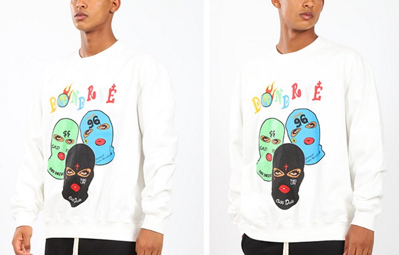 画像9: Unisex NAGRI Mask print Crew Neck sweatshirt Pullover  ユニセックス 男女兼用NAGRIマスクプリントスウェット トレーナー (9)