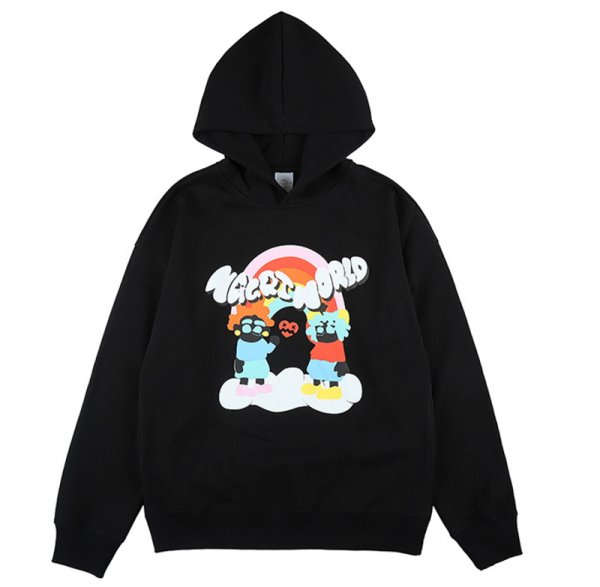 画像1: Unisex NAGRI Boys & Smile Print hooded Pullover　 ユニセックス 男女兼用NAGRIボーイズ＆スマイルプリントフーディー パーカー (1)