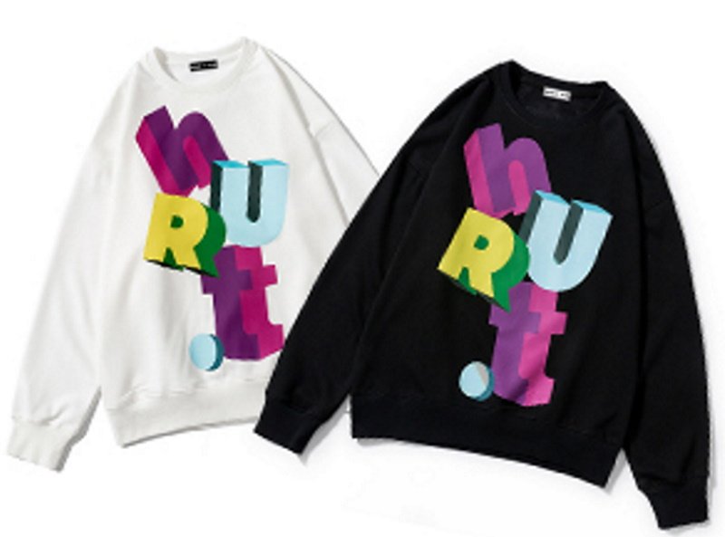 画像5: Unisex  three-dimensional color letters print Crew Neck sweatshirt Pullover  ユニセックス 男女兼用立体カラーレタープリントスウェット トレーナー (5)