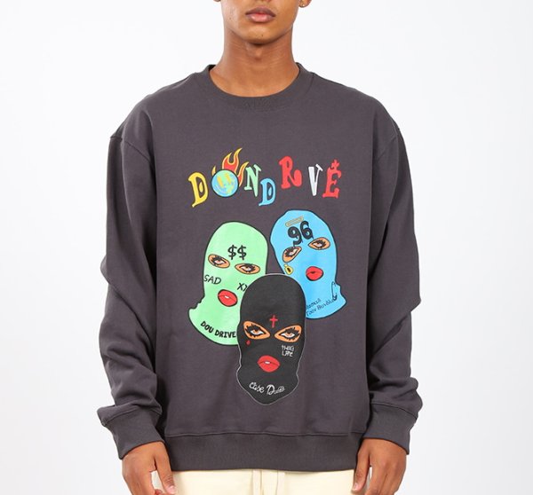 画像6: Unisex NAGRI Mask print Crew Neck sweatshirt Pullover　 ユニセックス 男女兼用NAGRIマスクプリントスウェット トレーナー (6)