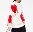 画像1: Women's Love tassel sweater Long Sleeve Sweater  Pullover　ラブハートタッセルセーター プルオーバー  (1)