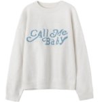 画像1: Women's Call Me Baby Letter Crochet Sweater Pullover　Call Me Baby レター編み込みセーター プルオーバー  (1)