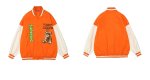 画像4: Big bear emblem BASEBALL JACKET baseball uniform jacket blouson  ユニセックス 男女兼用ビッグベア 熊エンブレム刺繍 スタジアムジャンパー スタジャン MA-1 ボンバー ジャケット ブルゾン (4)