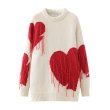 画像4: Women's Love tassel sweater Long Sleeve Sweater  Pullover　ラブハートタッセルセーター プルオーバー  (4)
