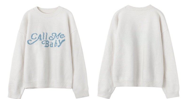 画像7: Women's Call Me Baby Letter Crochet Sweater Pullover　Call Me Baby レター編み込みセーター プルオーバー  (7)