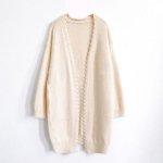 画像6: Women's Middle length cardigan with pearl　パール付きミドル丈カーディガン コート ジャケット (6)