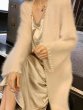 画像2: Women's Middle length cardigan with pearl　パール付きミドル丈カーディガン コート ジャケット (2)