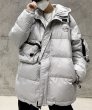 画像4: mid-length down jacket coat blouson   ユニセックス 男女兼用ポシェット付きダウンジャケットダウンジャケット ブルゾン (4)