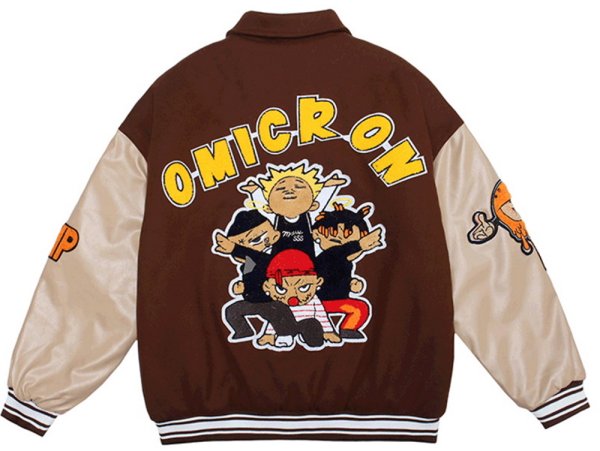 画像1: Little gang hip hop sukajan embroidery BASEBALL JACKET baseball uniform jacket blouson  ユニセックス 男女兼用ちびっこギャングヒップホップ刺繍スタジアムジャンパー スタジャン MA-1 ボンバー ジャケット ブルゾン (1)