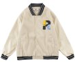 画像4: Circle smile embroidery BASEBALL JACKET baseball uniform jacket blouson  ユニセックス 男女兼用サークルスマイル ニコちゃん刺繍スタジアムジャンパー スタジャン MA-1 ボンバー ジャケット ブルゾン (4)