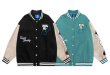 画像6: Smile flower P embroidery BASEBALL JACKET baseball uniform jacket blouson  ユニセックス 男女兼用スマイルフラワーP刺繍スタジアムジャンパー スタジャン MA-1 ボンバー ジャケット ブルゾン (6)