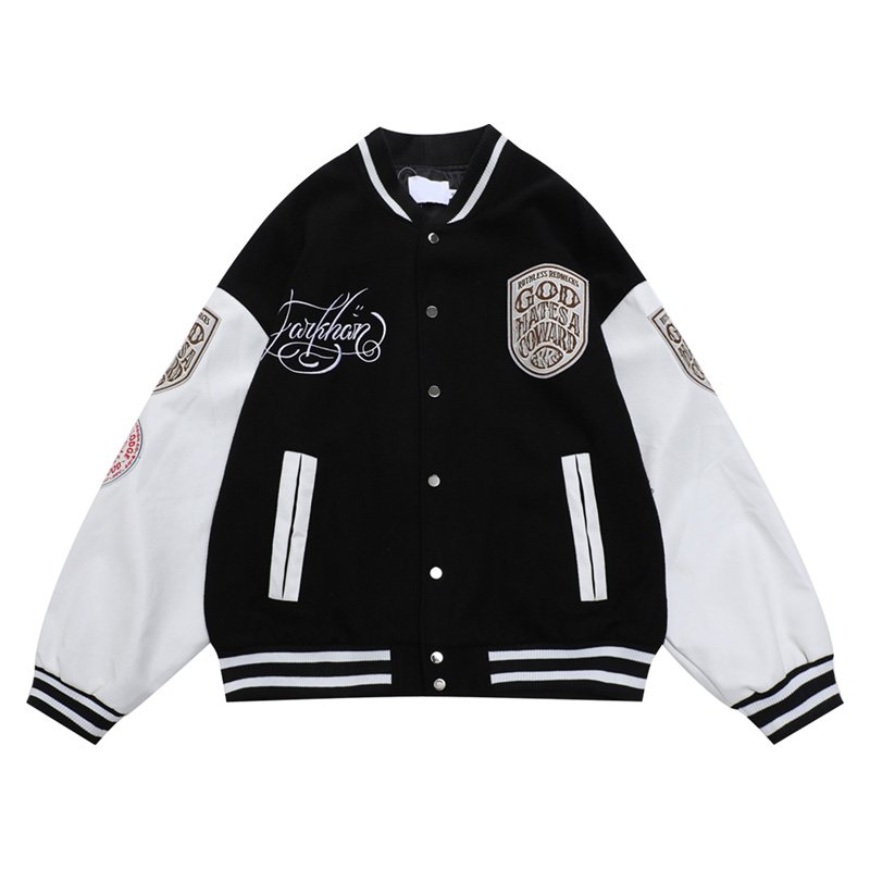 画像4: extremecause embroidery BASEBALL JACKET baseball uniform jacket blouson  ユニセックス 男女兼用extremecause ボーイズ刺繍スタジアムジャンパー スタジャン MA-1 ボンバー ジャケット ブルゾン (4)