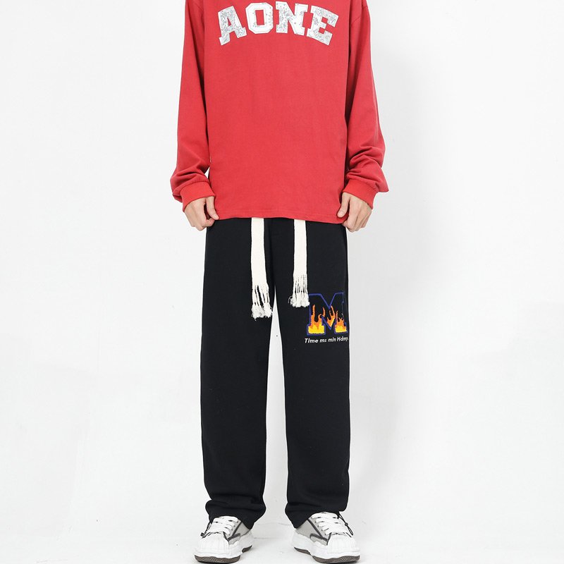 画像4: Unisex Woven drawstring sweatpants M logo sweat Pants 　男女兼用ユニセックス Mロゴスウェットパンツ (4)