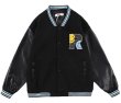 画像5: Circle smile embroidery BASEBALL JACKET baseball uniform jacket blouson  ユニセックス 男女兼用サークルスマイル ニコちゃん刺繍スタジアムジャンパー スタジャン MA-1 ボンバー ジャケット ブルゾン (5)