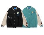 画像1: Smile flower P embroidery BASEBALL JACKET baseball uniform jacket blouson  ユニセックス 男女兼用スマイルフラワーP刺繍スタジアムジャンパー スタジャン MA-1 ボンバー ジャケット ブルゾン (1)