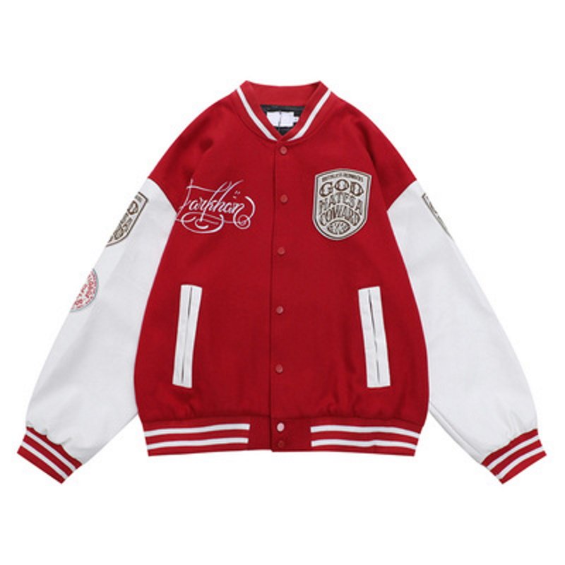 画像3: extremecause embroidery BASEBALL JACKET baseball uniform jacket blouson  ユニセックス 男女兼用extremecause ボーイズ刺繍スタジアムジャンパー スタジャン MA-1 ボンバー ジャケット ブルゾン (3)