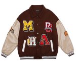 画像4: Little gang hip hop sukajan embroidery BASEBALL JACKET baseball uniform jacket blouson  ユニセックス 男女兼用ちびっこギャングヒップホップ刺繍スタジアムジャンパー スタジャン MA-1 ボンバー ジャケット ブルゾン (4)