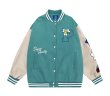 画像5: Smile flower P embroidery BASEBALL JACKET baseball uniform jacket blouson  ユニセックス 男女兼用スマイルフラワーP刺繍スタジアムジャンパー スタジャン MA-1 ボンバー ジャケット ブルゾン (5)