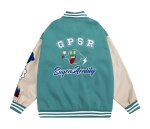 画像3: Smile flower P embroidery BASEBALL JACKET baseball uniform jacket blouson  ユニセックス 男女兼用スマイルフラワーP刺繍スタジアムジャンパー スタジャン MA-1 ボンバー ジャケット ブルゾン (3)