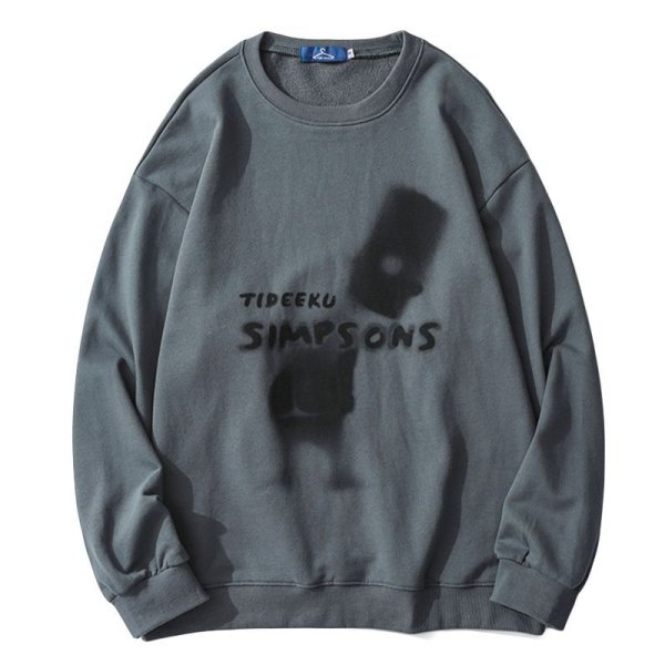 画像1: Unisex Silhouette Simpson round neck sweater  ユニセックス 男女兼用シルエットシンプソンスウェットトレーナー  (1)