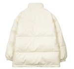 画像4: PU leatherdown jacket coat blouson   ユニセックス 男女兼用レザースマイ＆ハートエンブレムダウンジャケット ブルゾン (4)
