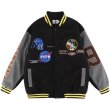 画像2: NASA emblem BASEBALL JACKET baseball uniform jacket blouson  ユニセックス 男女兼用NASAナサハッピーラッキースタジアムジャンパー スタジャン MA-1 ボンバー ジャケット ブルゾン (2)