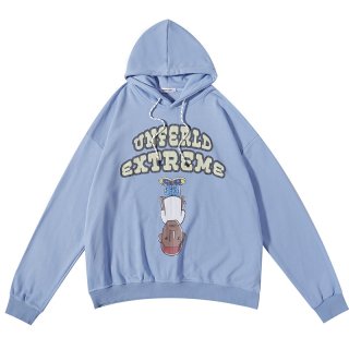 Y2K hip hop boy illustration print hoodie ユニセックス男女