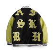 画像2: Big alphabet logo embroidery BASEBALL JACKET baseball uniform jacket blouson  ユニセックス 男女兼用ビッグアルファベット刺繍スタジアムジャンパー スタジャン MA-1 ボンバー ジャケット ブルゾン (2)