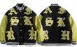 画像3: Big alphabet logo embroidery BASEBALL JACKET baseball uniform jacket blouson  ユニセックス 男女兼用ビッグアルファベット刺繍スタジアムジャンパー スタジャン MA-1 ボンバー ジャケット ブルゾン (3)