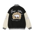 画像2: polar bear emblem BASEBALL JACKET baseball uniform jacket blouson  ユニセックス 男女兼用シロクマベアスタジアムジャンパー スタジャン MA-1 ボンバー ジャケット ブルゾン (2)