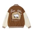 画像8: polar bear emblem BASEBALL JACKET baseball uniform jacket blouson  ユニセックス 男女兼用シロクマベアスタジアムジャンパー スタジャン MA-1 ボンバー ジャケット ブルゾン (8)