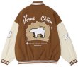 画像1: polar bear emblem BASEBALL JACKET baseball uniform jacket blouson  ユニセックス 男女兼用シロクマベアスタジアムジャンパー スタジャン MA-1 ボンバー ジャケット ブルゾン (1)