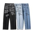 画像3: Unisex loose straight legAlphabet logo print denim pants trousers 　男女兼用ユニセックス アルファベットロゴプリントカジュアルパンツ ジーンズ (3)