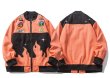 画像4: Flame & Comic Emblem BASEBALL JACKET baseball uniform jacket blouson  ユニセックス 男女兼用ファイヤー＆コミックエンブレムスタジアムジャンパー スタジャン MA-1 ボンバー ジャケット ブルゾン (4)