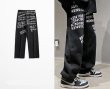画像8: Unisex loose straight legAlphabet logo print denim pants trousers 　男女兼用ユニセックス アルファベットロゴプリントカジュアルパンツ ジーンズ (8)