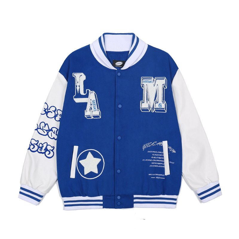 LA print BASEBALL JACKET baseball uniform jacket blouson
