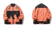 画像3: Flame & Comic Emblem BASEBALL JACKET baseball uniform jacket blouson  ユニセックス 男女兼用ファイヤー＆コミックエンブレムスタジアムジャンパー スタジャン MA-1 ボンバー ジャケット ブルゾン (3)