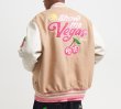 画像2: VOTE21Cherry applique embroidery BASEBALL JACKET baseball uniform jacket blouson  ユニセックス 男女兼用VOTE21チェリー刺繍スタジアムジャンパー スタジャン MA-1 ボンバー ジャケット ブルゾン (2)