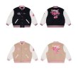 画像6: VOTE21Cherry applique embroidery BASEBALL JACKET baseball uniform jacket blouson  ユニセックス 男女兼用VOTE21チェリー刺繍スタジアムジャンパー スタジャン MA-1 ボンバー ジャケット ブルゾン (6)