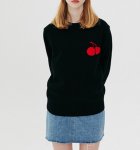 画像6: Women's KIRS cherry smiley round neck sweaterSweat Pullover　　ユニセックススマイルチェリースウェットプルオーバー  トレーナー (6)