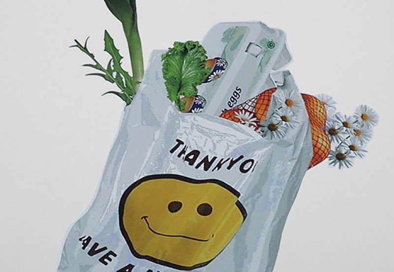 画像3: Shopping eco bag print Short Sleeve T-shirt ユニセックス 男女兼用スマイルエコバッグプリント半袖Tシャツ (3)